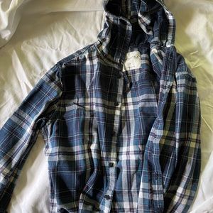 Hooded Blue Plaid Aeropostale Flannel